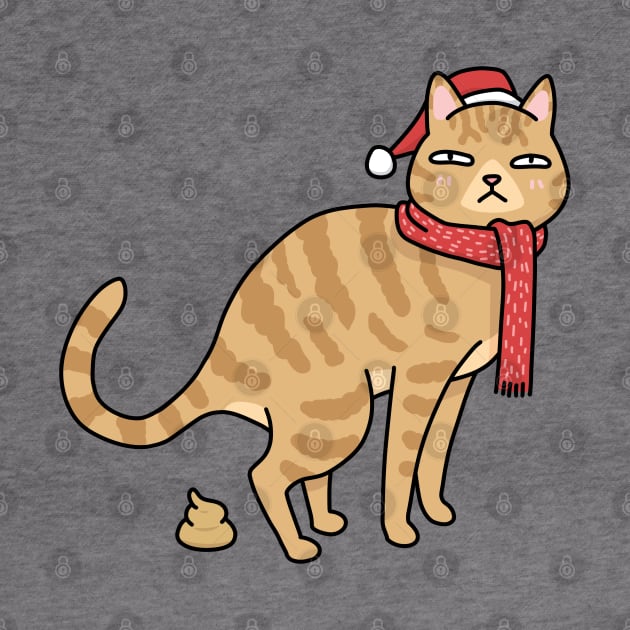 Christmas Orange Cat Pooping by Takeda_Art